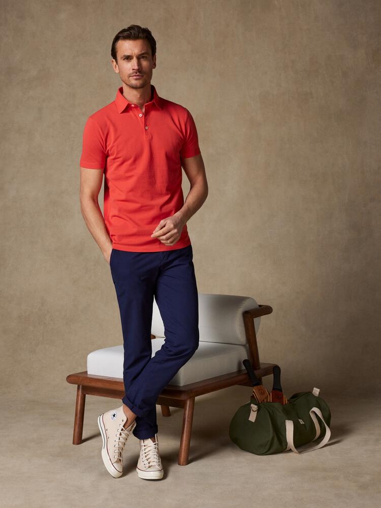 Heritage Polo in coral pique