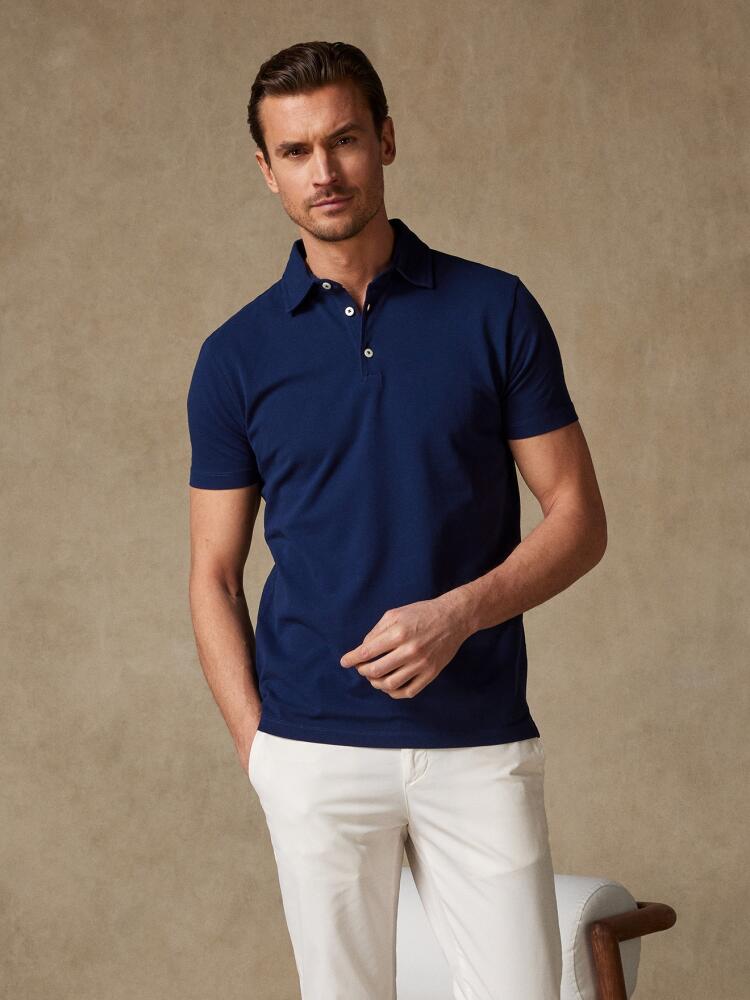 Heritage polo in marine piqué
