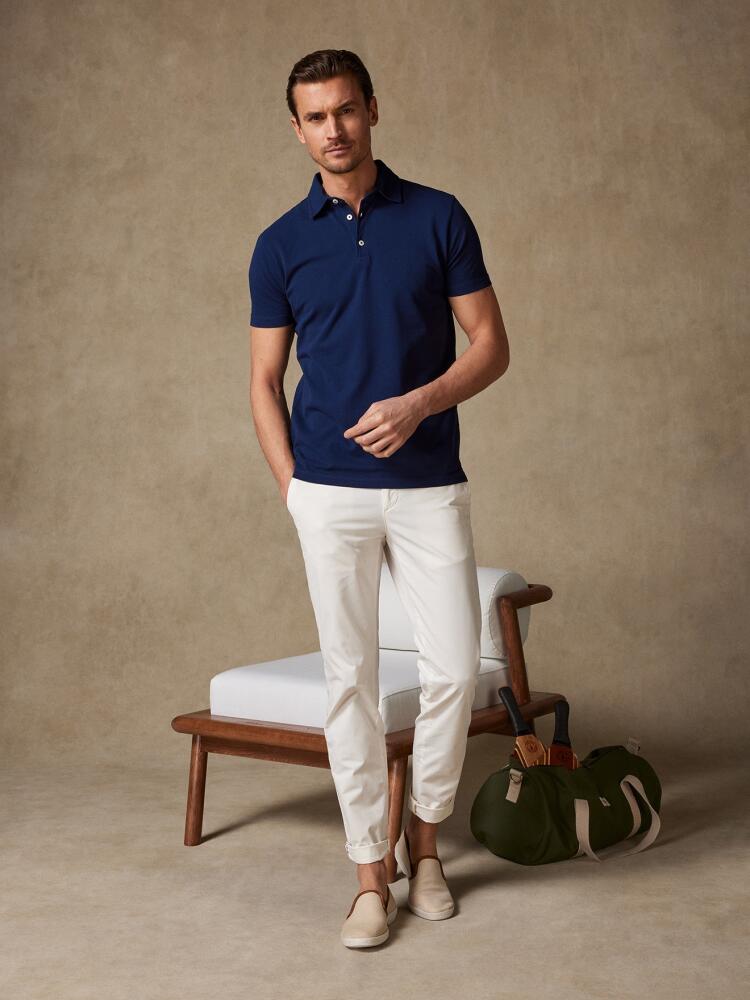 Heritage polo in marine piqué