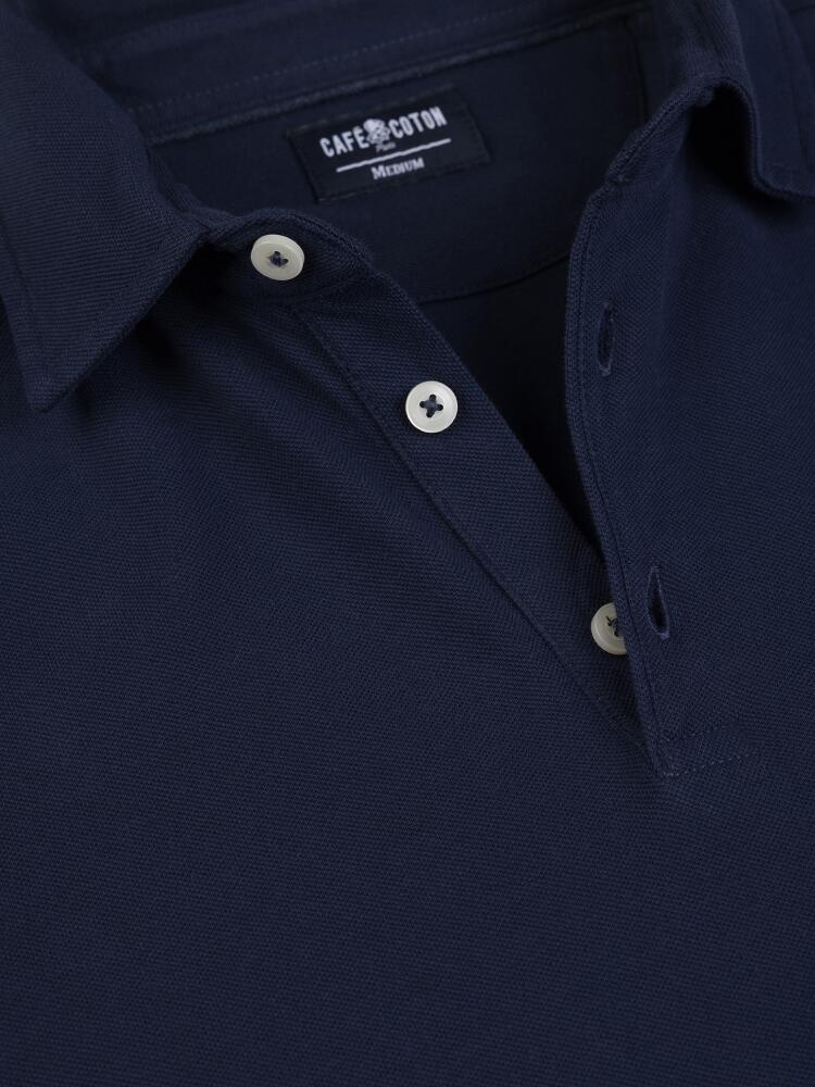 Heritage polo in marine piqué