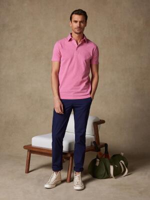 Polo Héritage en piqué rose chiné