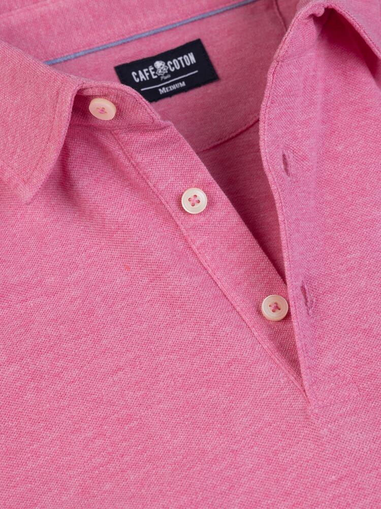Polo Héritage en piqué rose chiné