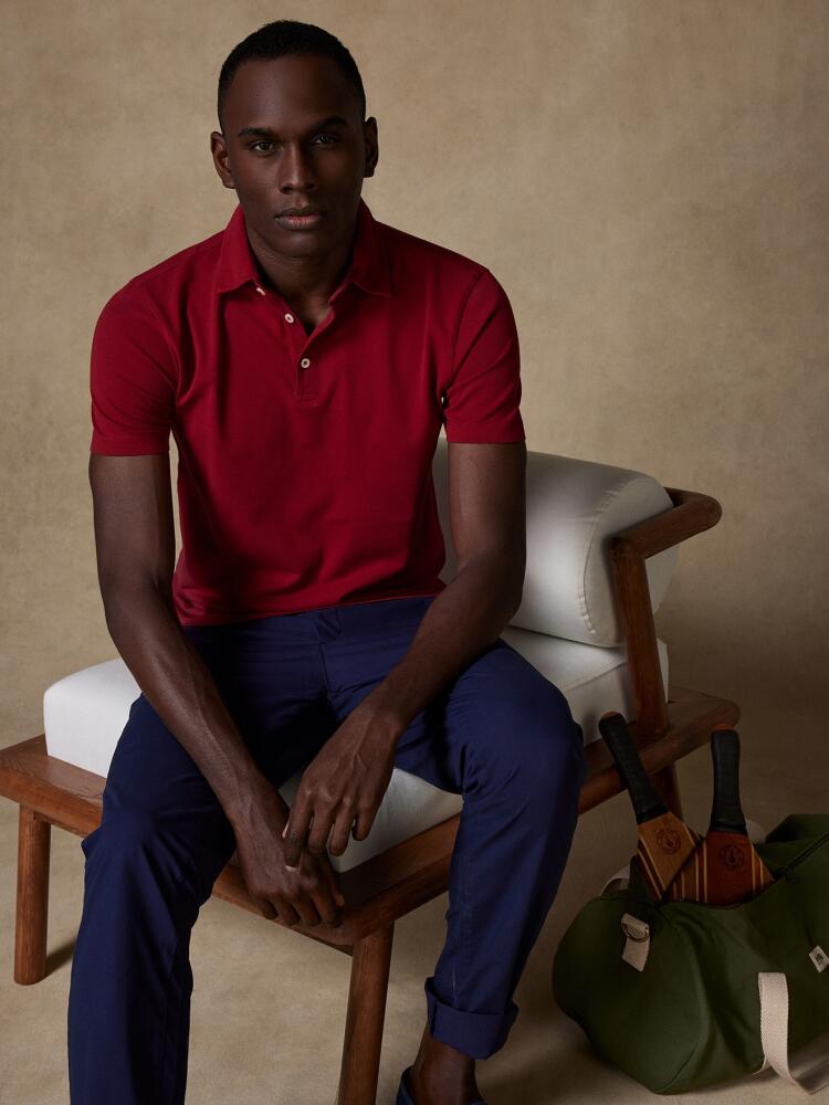 Heritage Polo in red pique