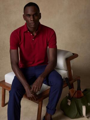 Heritage Polo in red pique