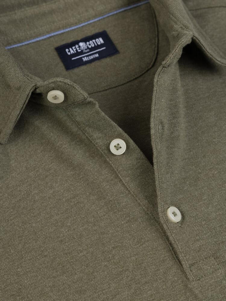 Heritage Polo in kaki pique