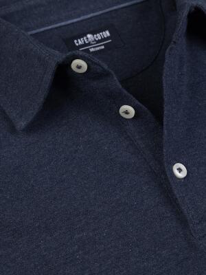 Heritage polo in gevlekt blauw piqué