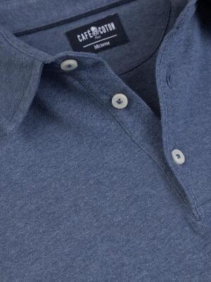 Heritage Polo in mottled indigo pique