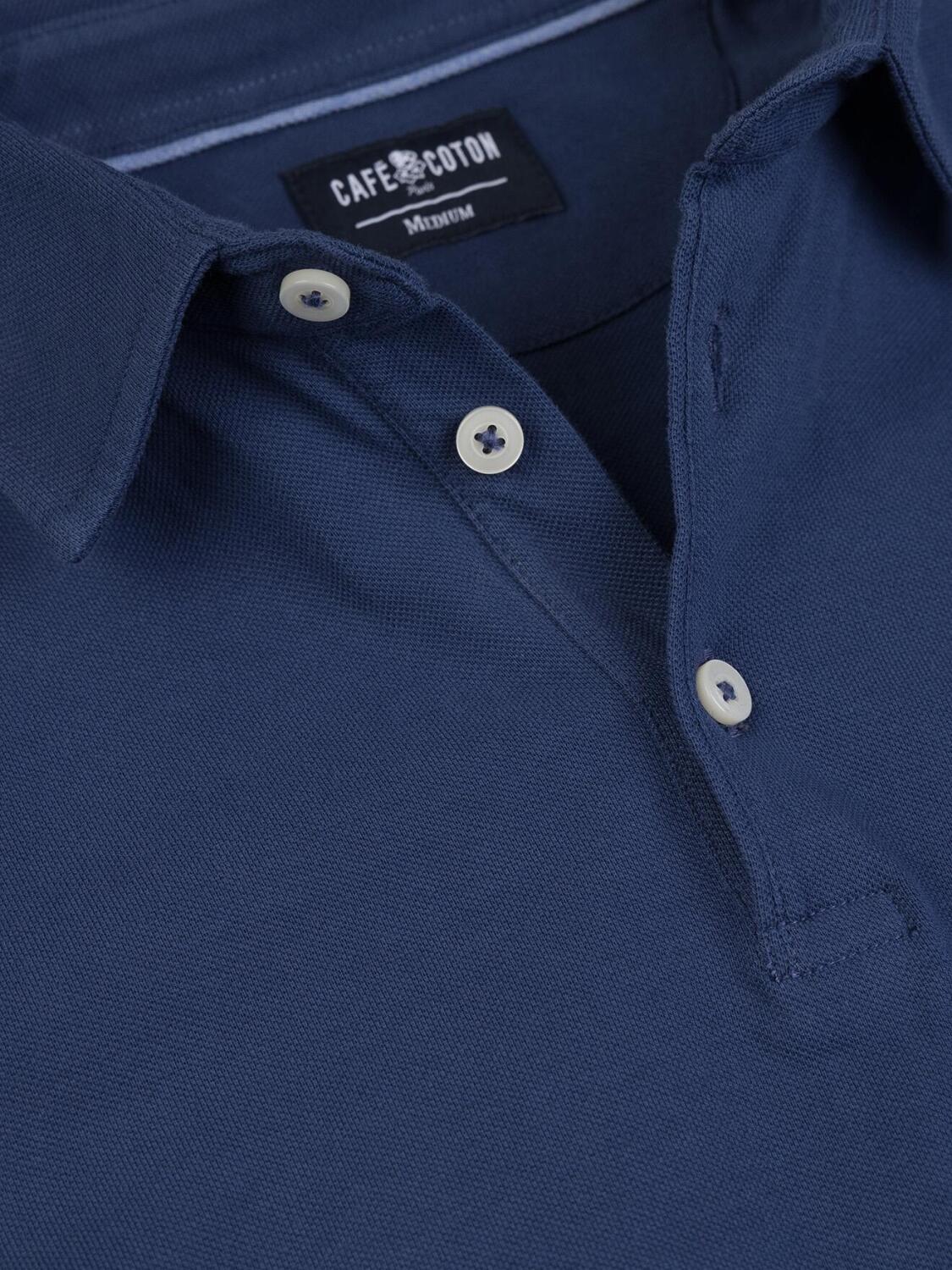 Polo H&eacute;ritage en piqu&eacute; indigo