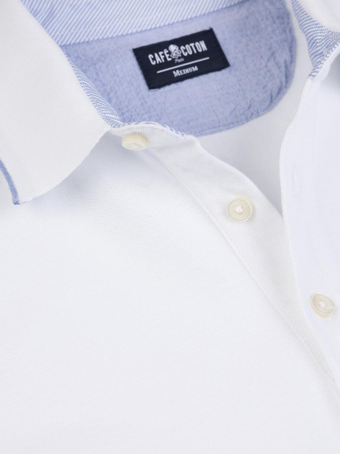 Stani polo in wit piqu&eacute;