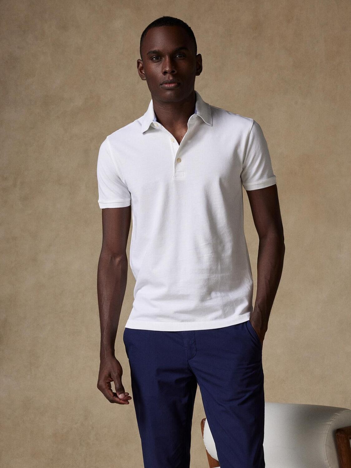 Polo Steve en piqué blanc