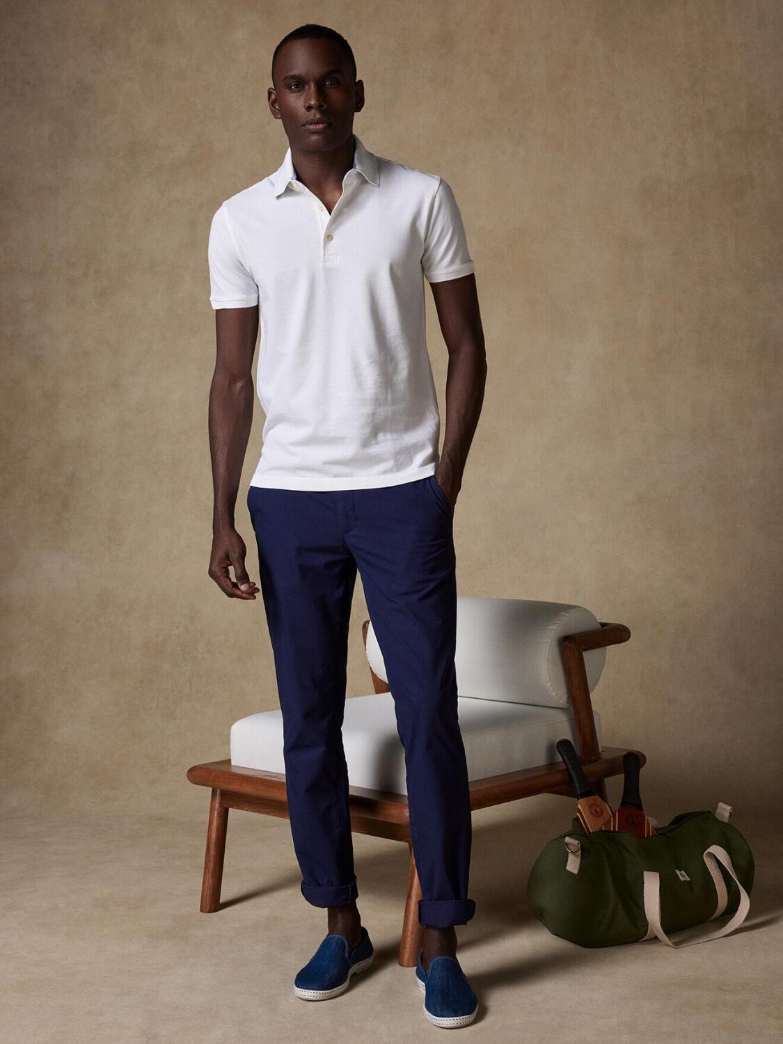 Polo Steve en piqué blanc