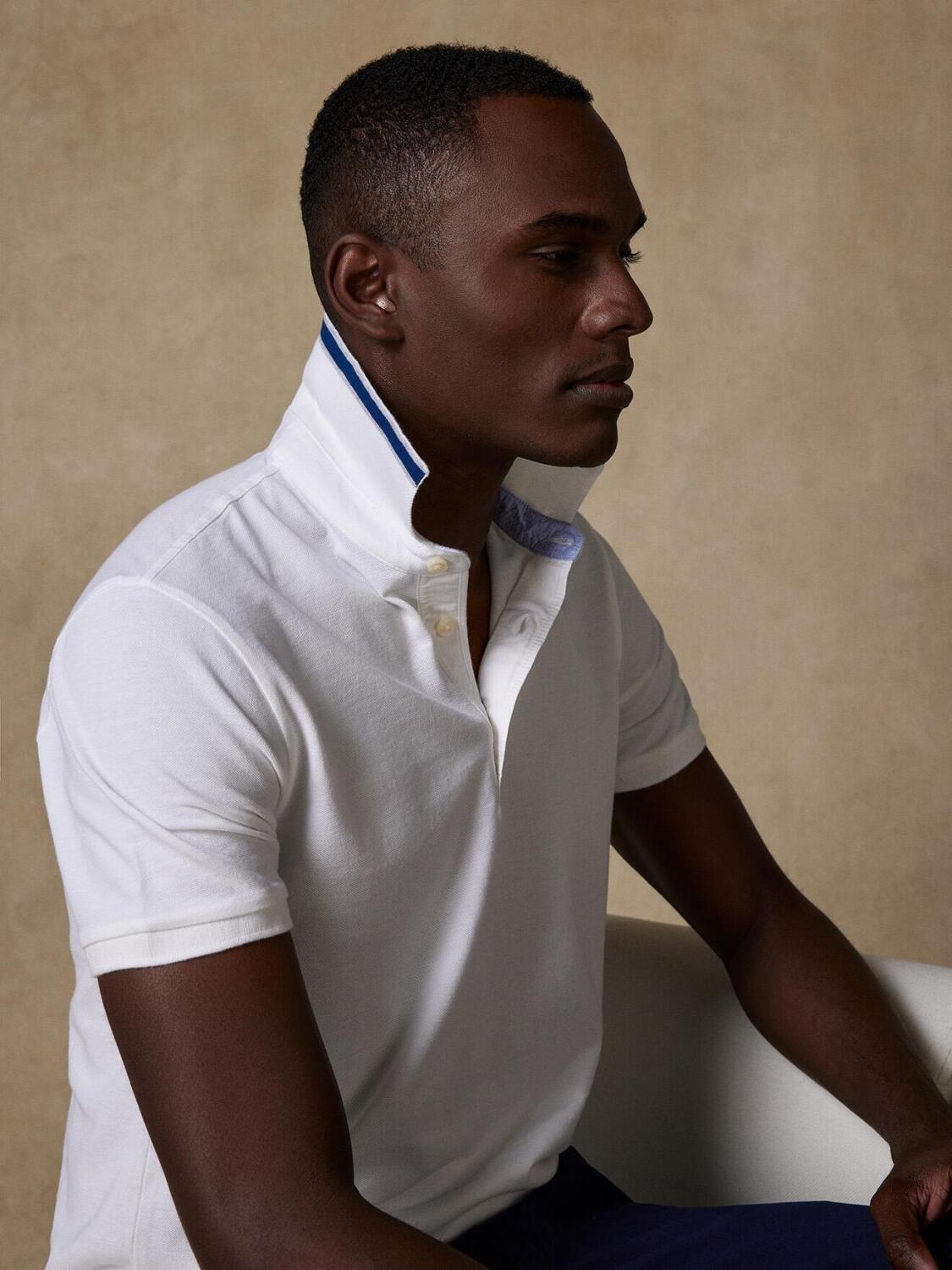 Polo Steve en piqué blanc