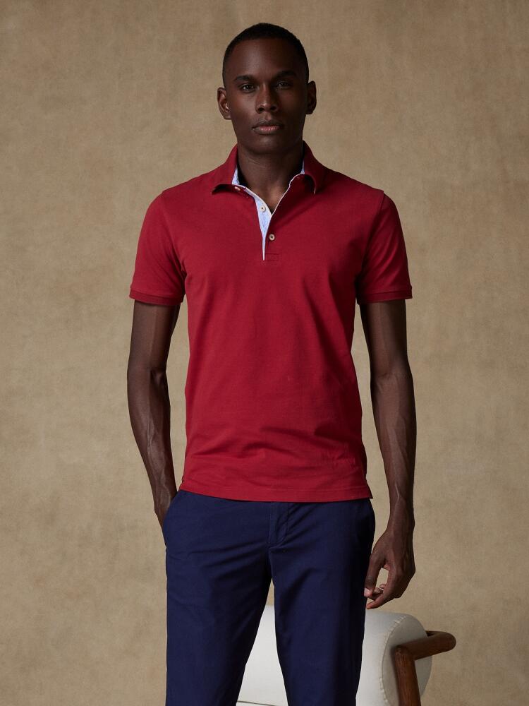 Polo Steve in rood piqué