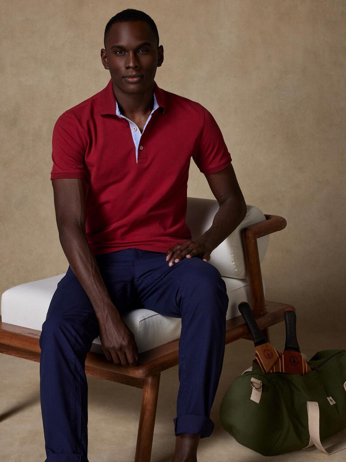 Steve polo in red pique