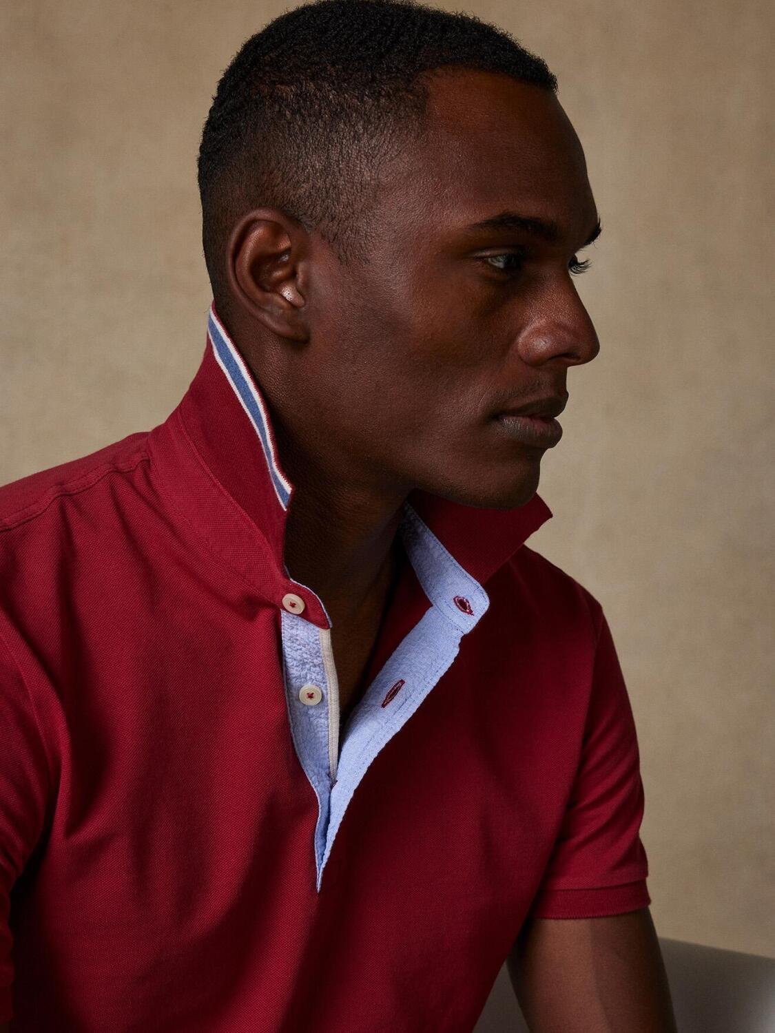 Steve polo in red pique