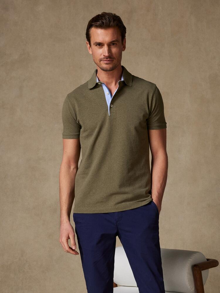 Steve polo in green pique