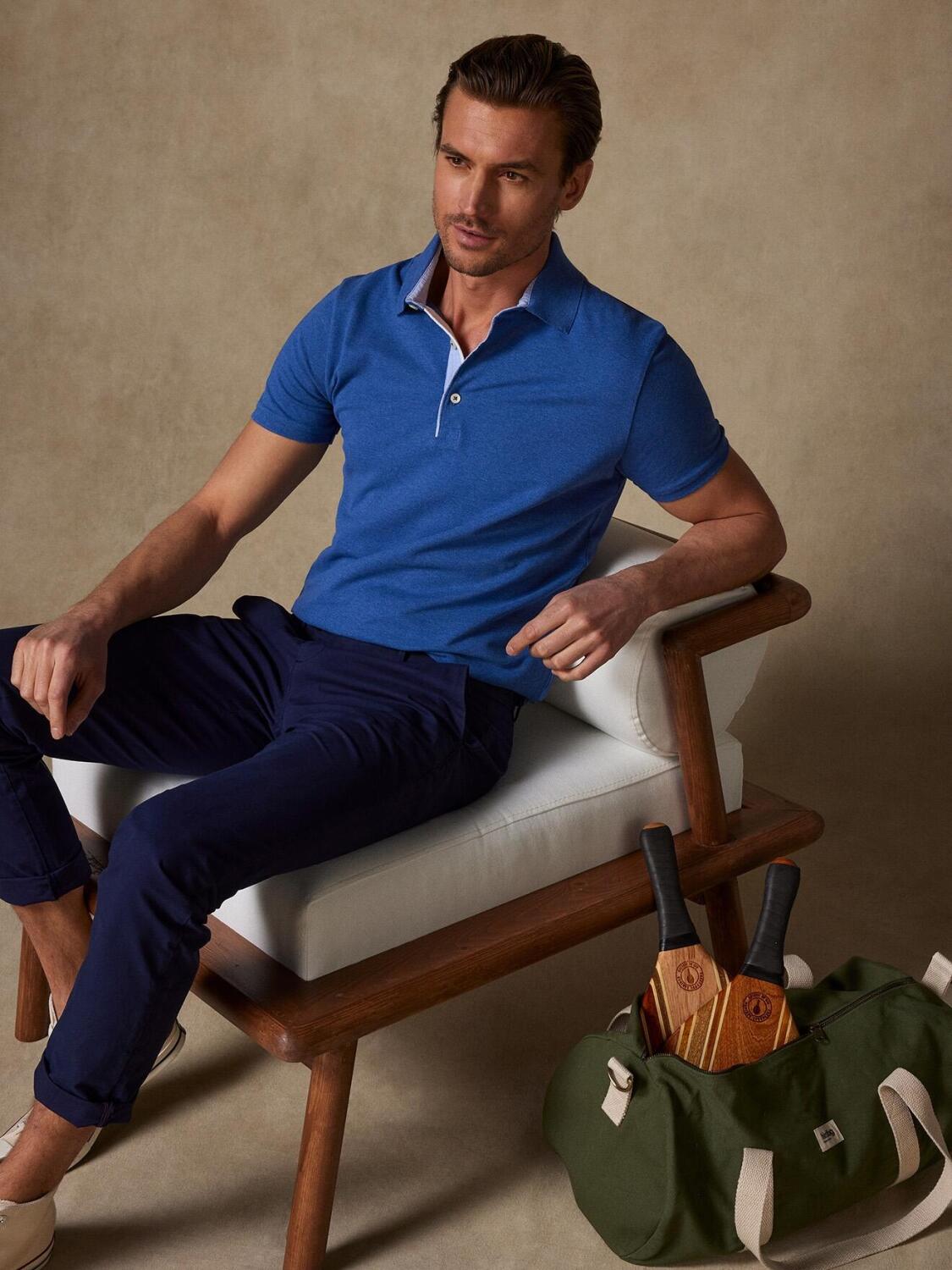 Steve polo in blue pique