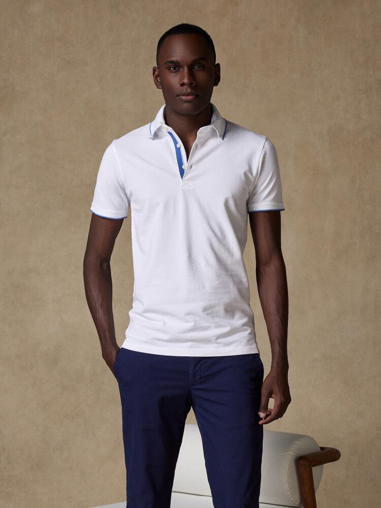 Swan polo shirt in white pique