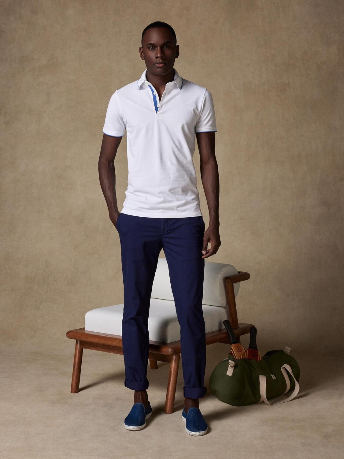 Polo Swan en piqué blanco