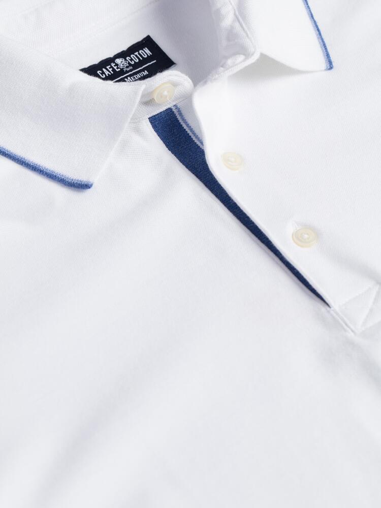 Swan polo shirt in white pique