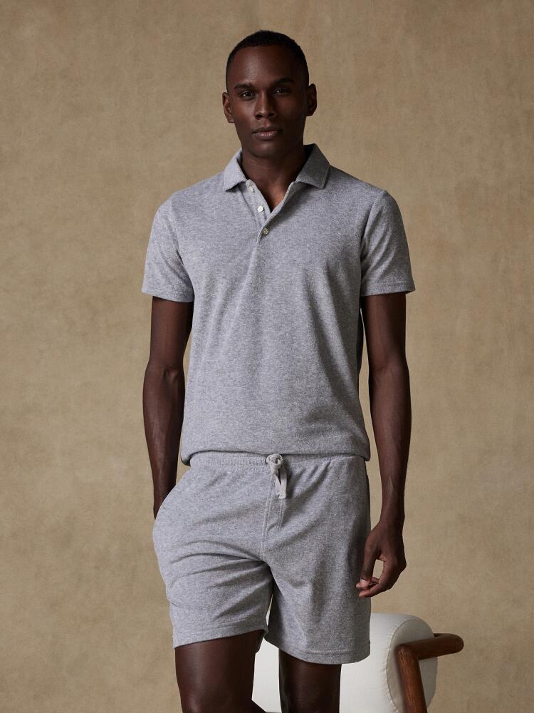 Polo Terry en éponge gris chiné