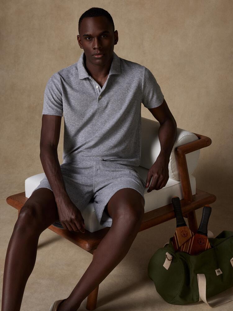 Polo Terry en éponge gris chiné