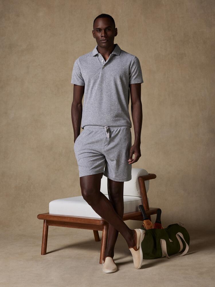 Polo Terry en éponge gris chiné