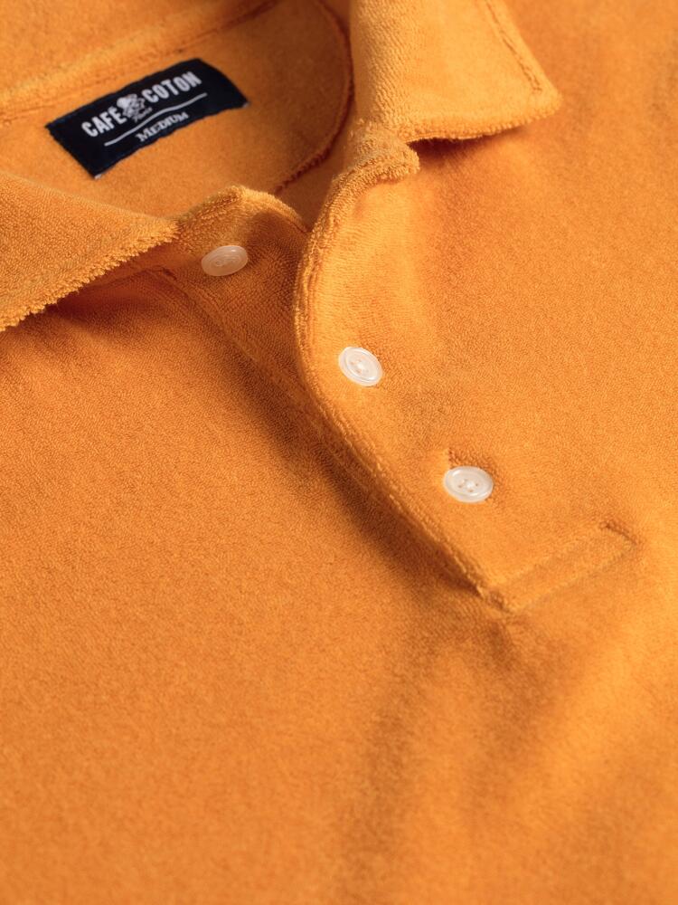 Terry polo in yellow terry cloth