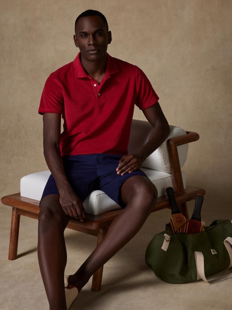 Polo Terry en éponge rouge