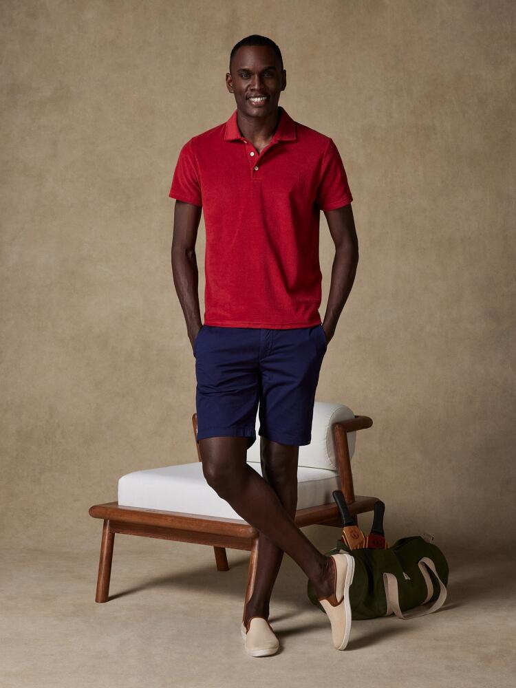 Polo Terry en éponge rouge