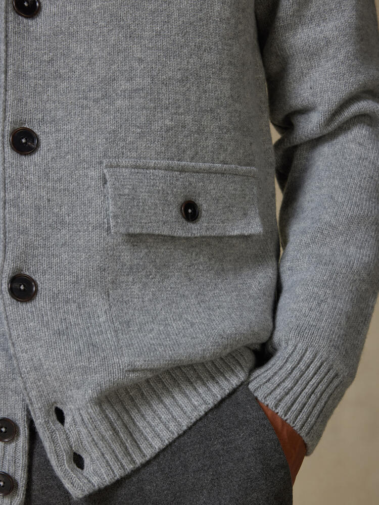 Cardigan Ashton in lana d’agnello grigio