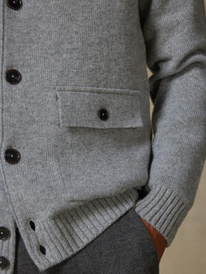 Cardigan Ashton in lana d’agnello grigio