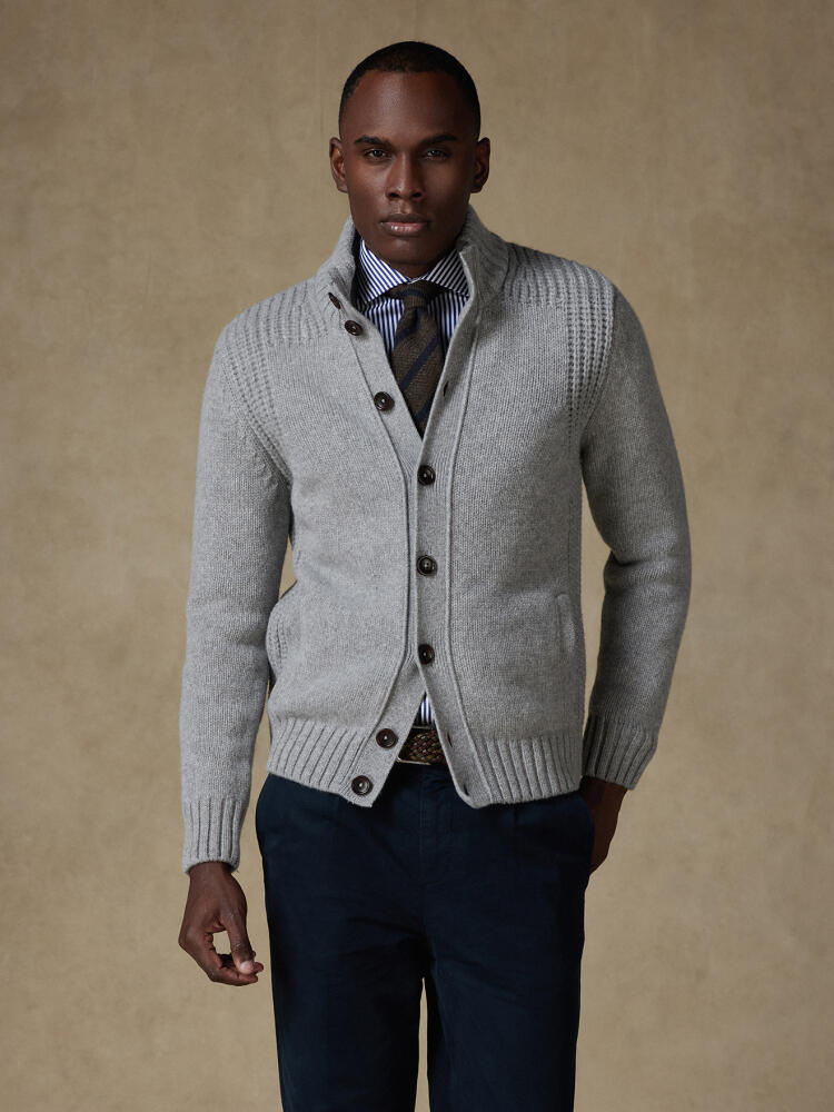 Ray cardigan in grey lambswool