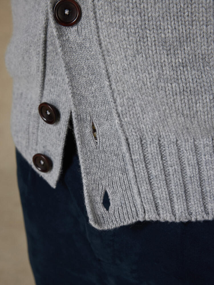 Ray cardigan in grey lambswool