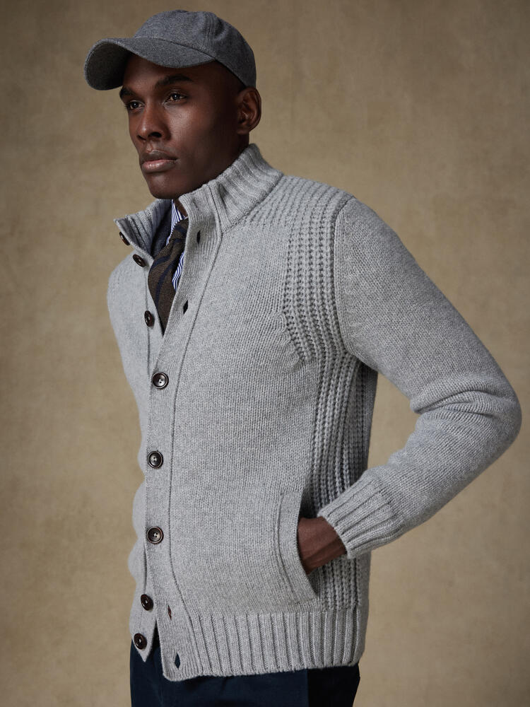 Ray cardigan in grey lambswool