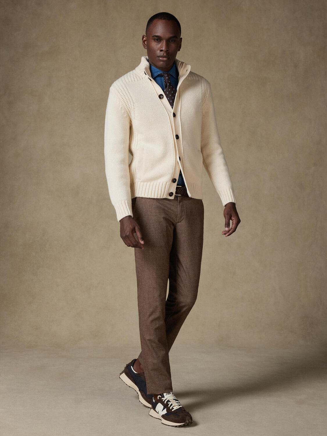 Cardigan Ray en lambswool &eacute;cru