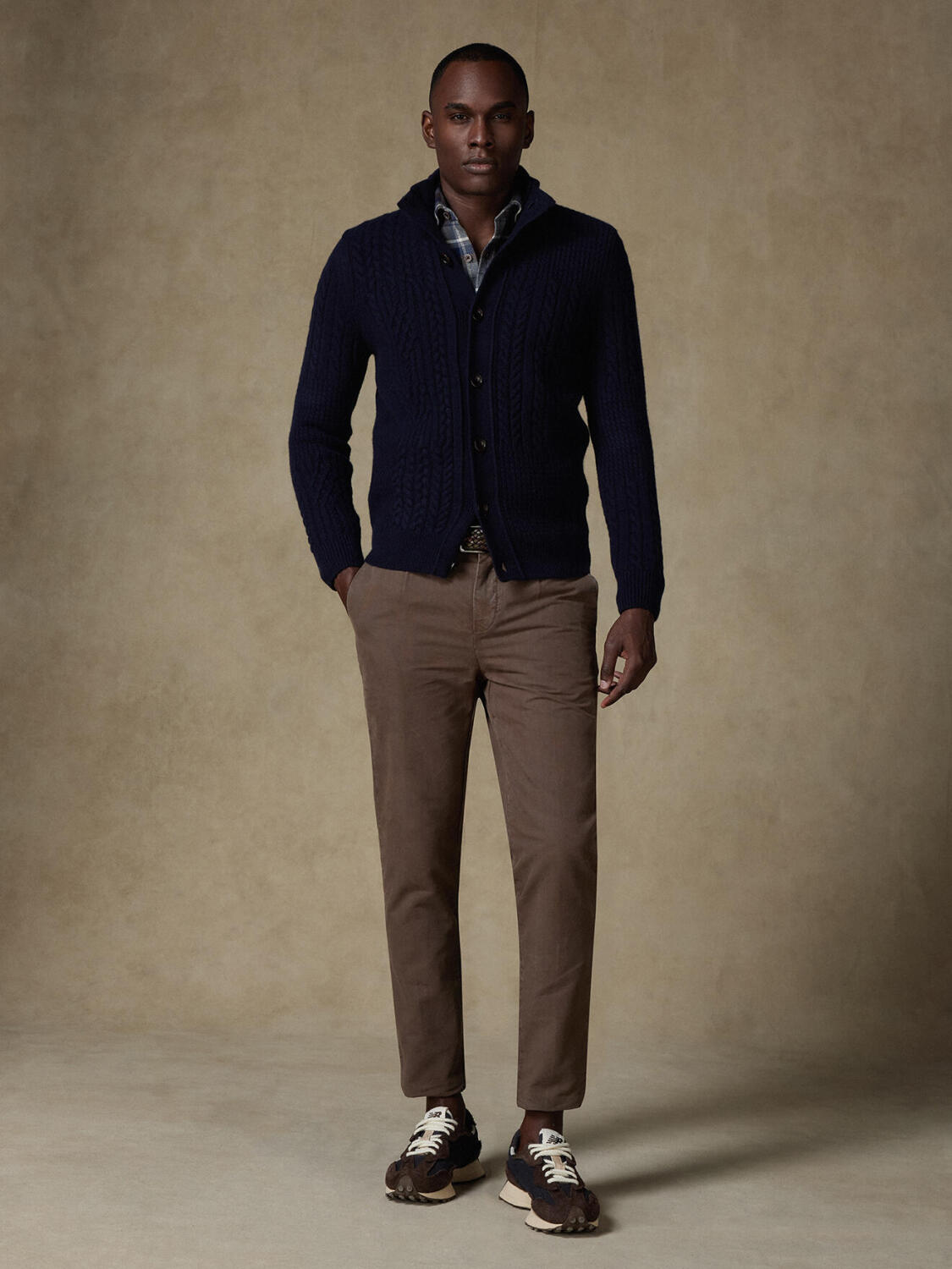 Cardigan Stefan en lambswool marine