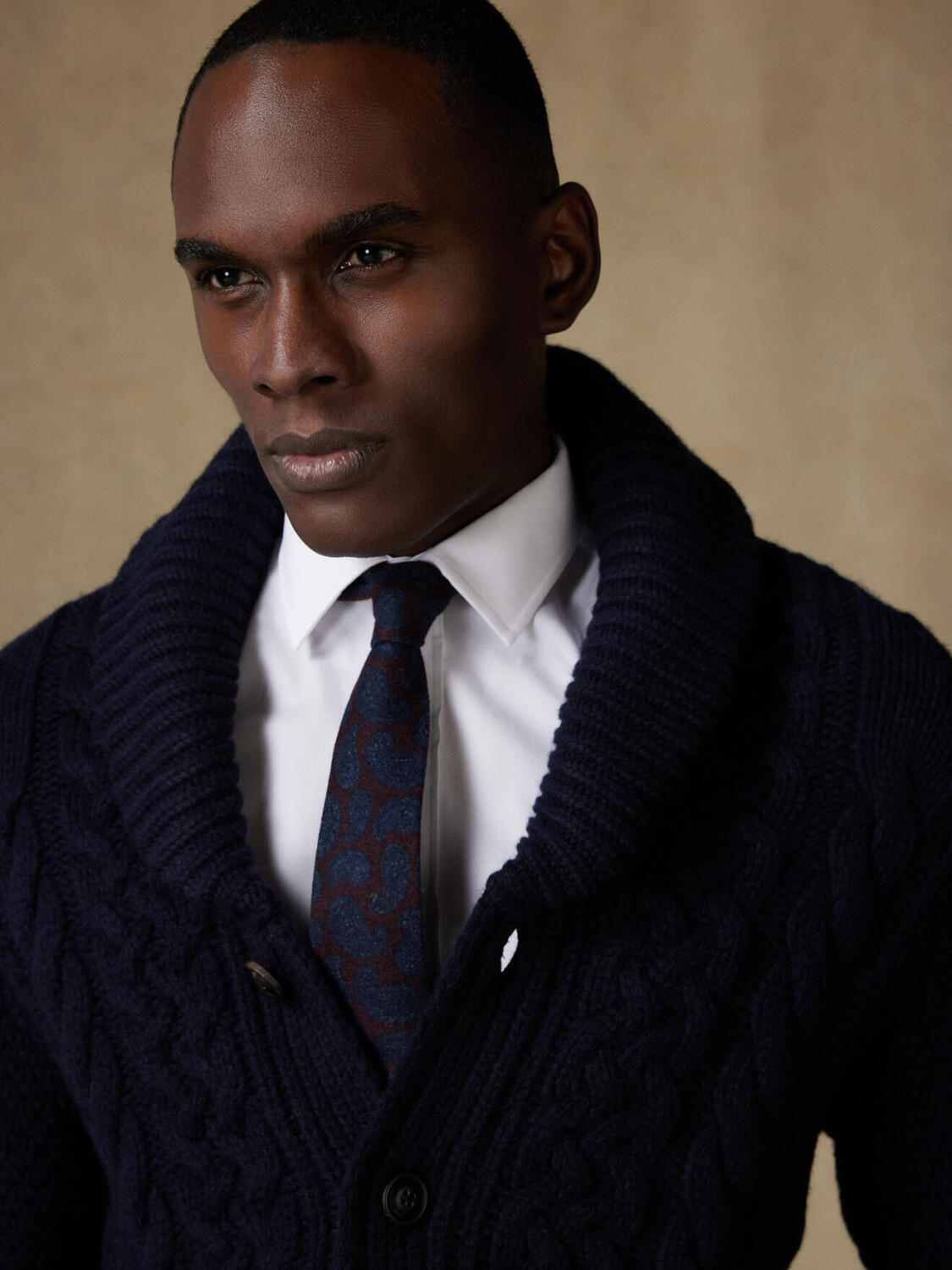 Cardigan torsad&eacute; Arthur marine