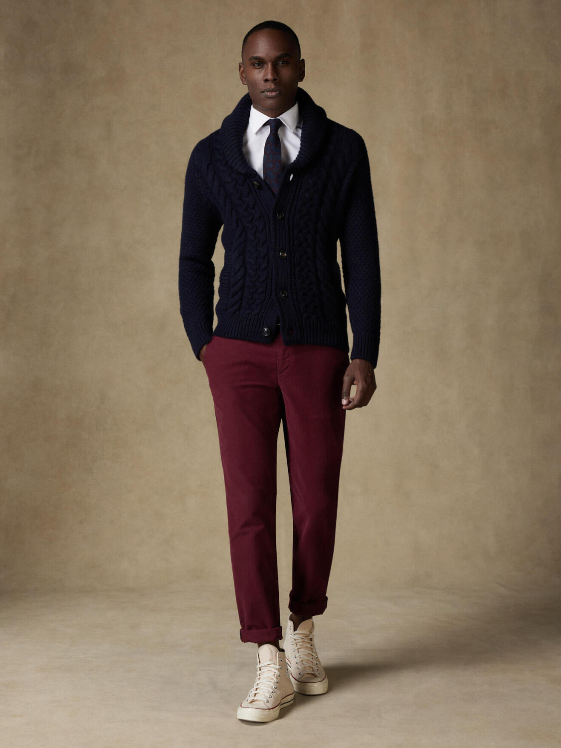 Cardigan torsad&eacute; Arthur marine