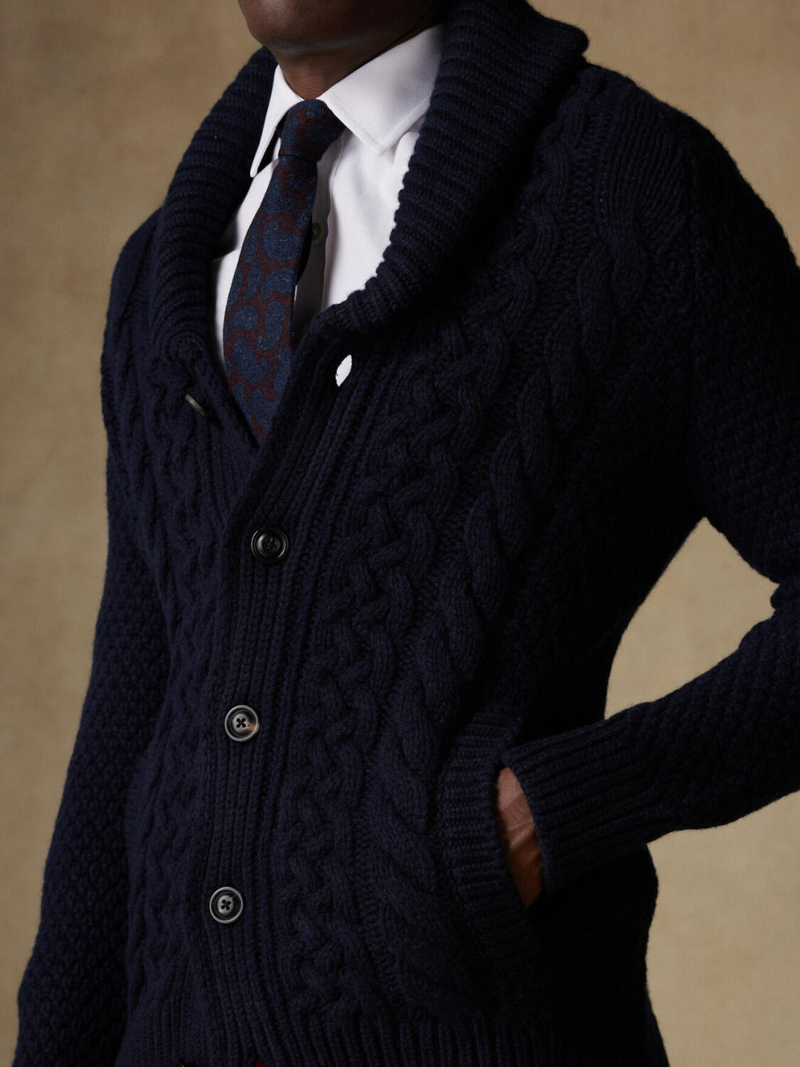 Cardigan torsad&eacute; Arthur marine