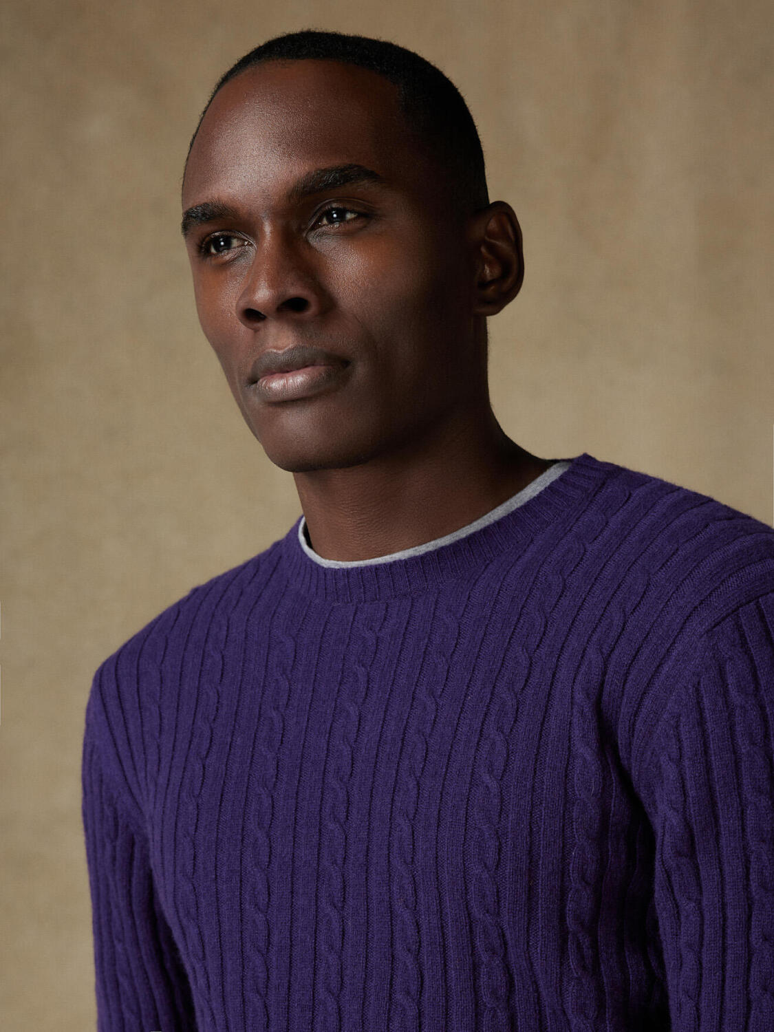 Paarse Dustin gedraaide ronde hals