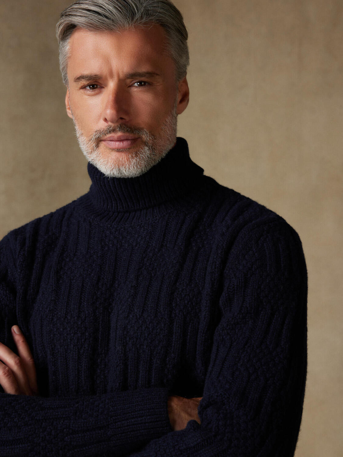 Alex navy structured turtleneck