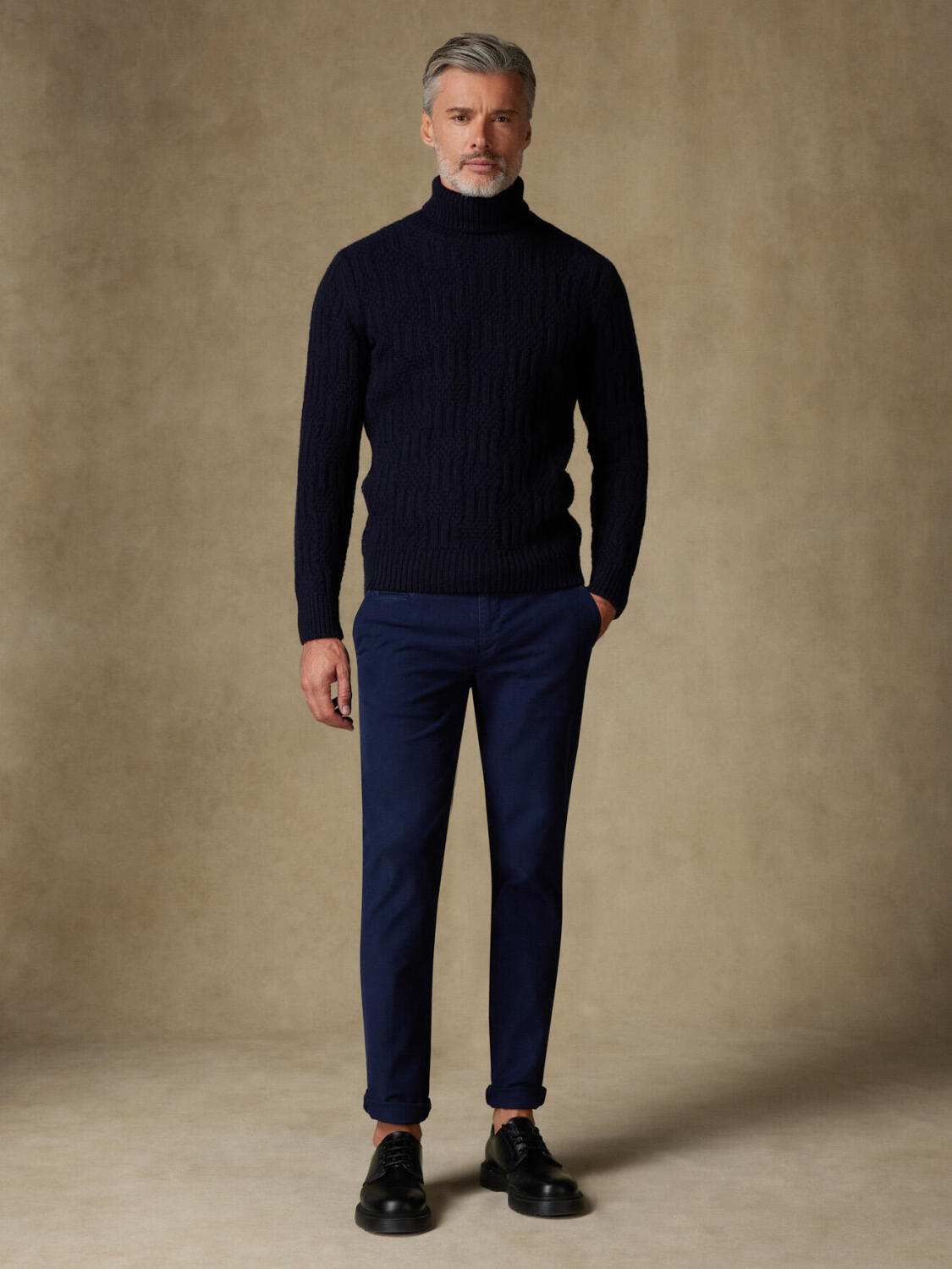 Alex navy structured turtleneck