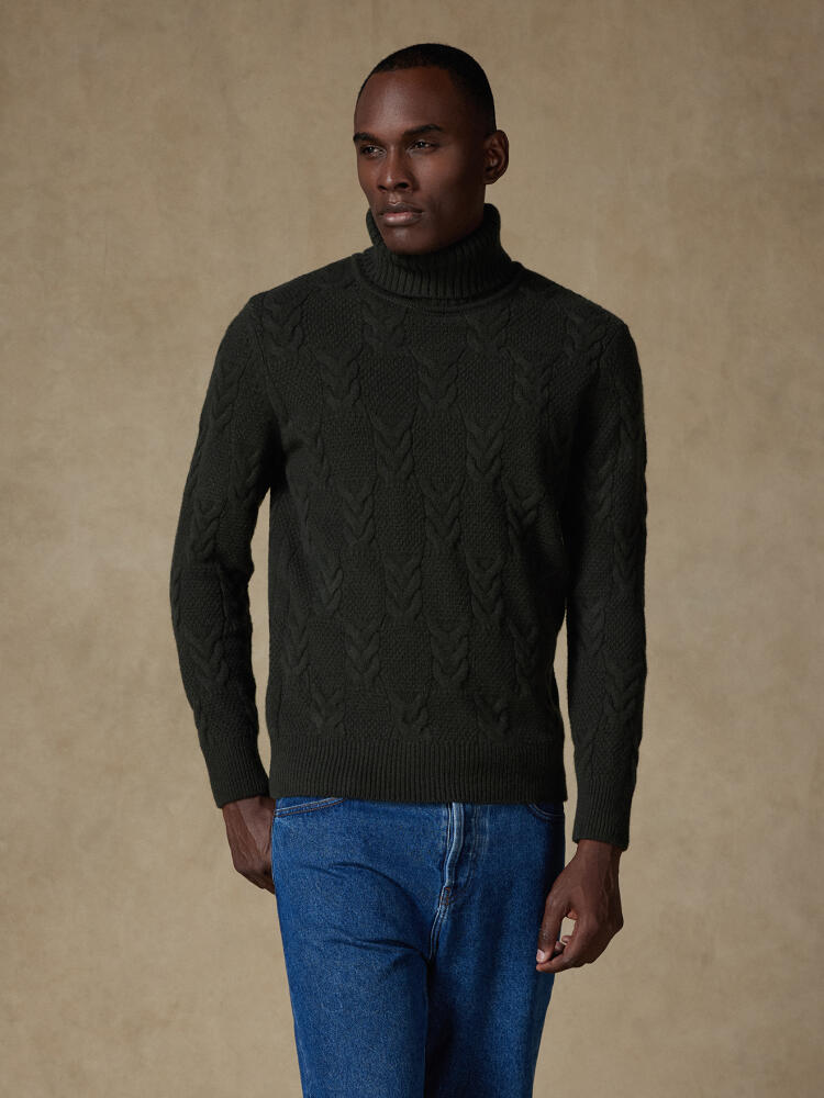 Berny turtleneck in khaki lambswool