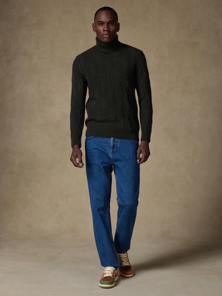 Berny turtleneck in khaki lambswool