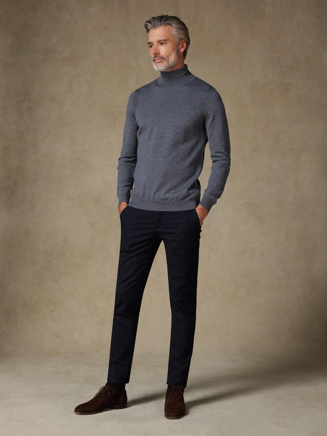 Edward charcoal merino turtleneck