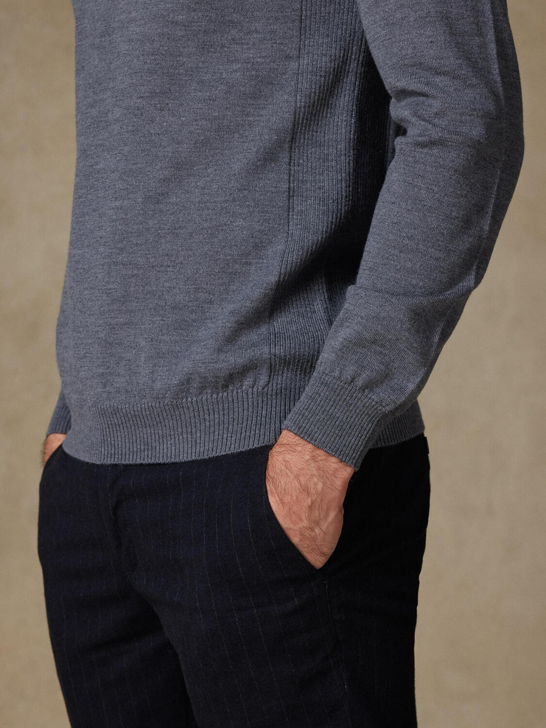 Edward charcoal merino turtleneck