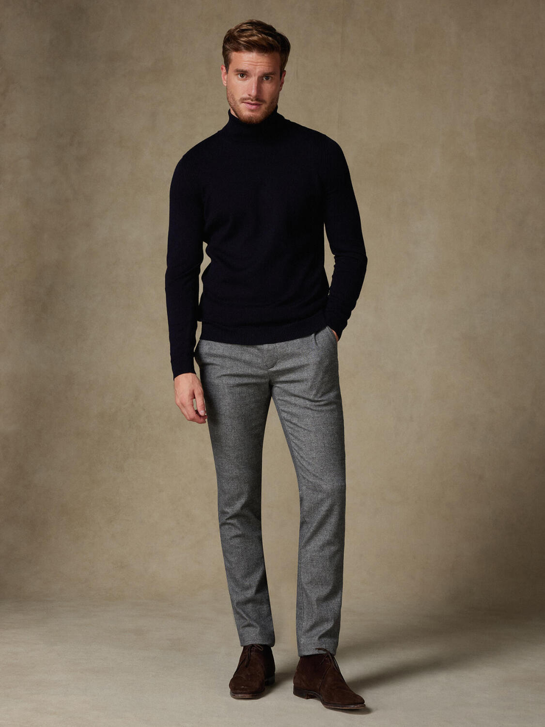 Edward turtleneck in navy merino