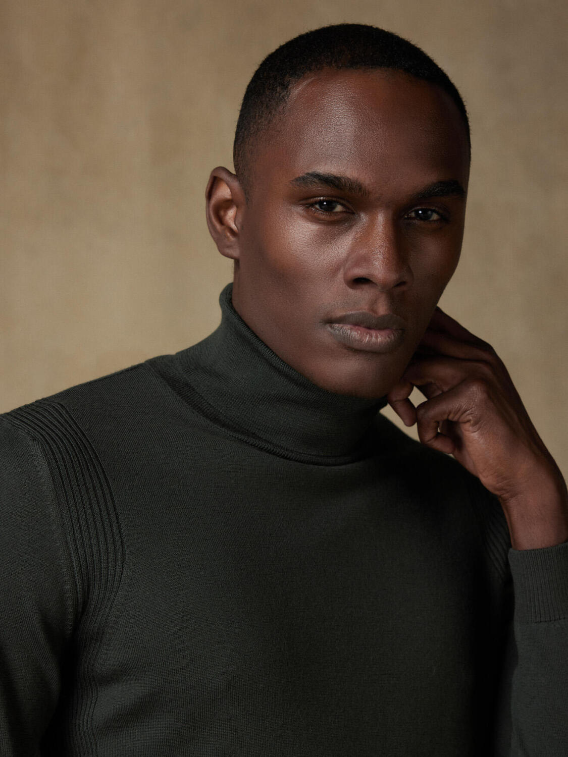 Edward khaki merino turtleneck
