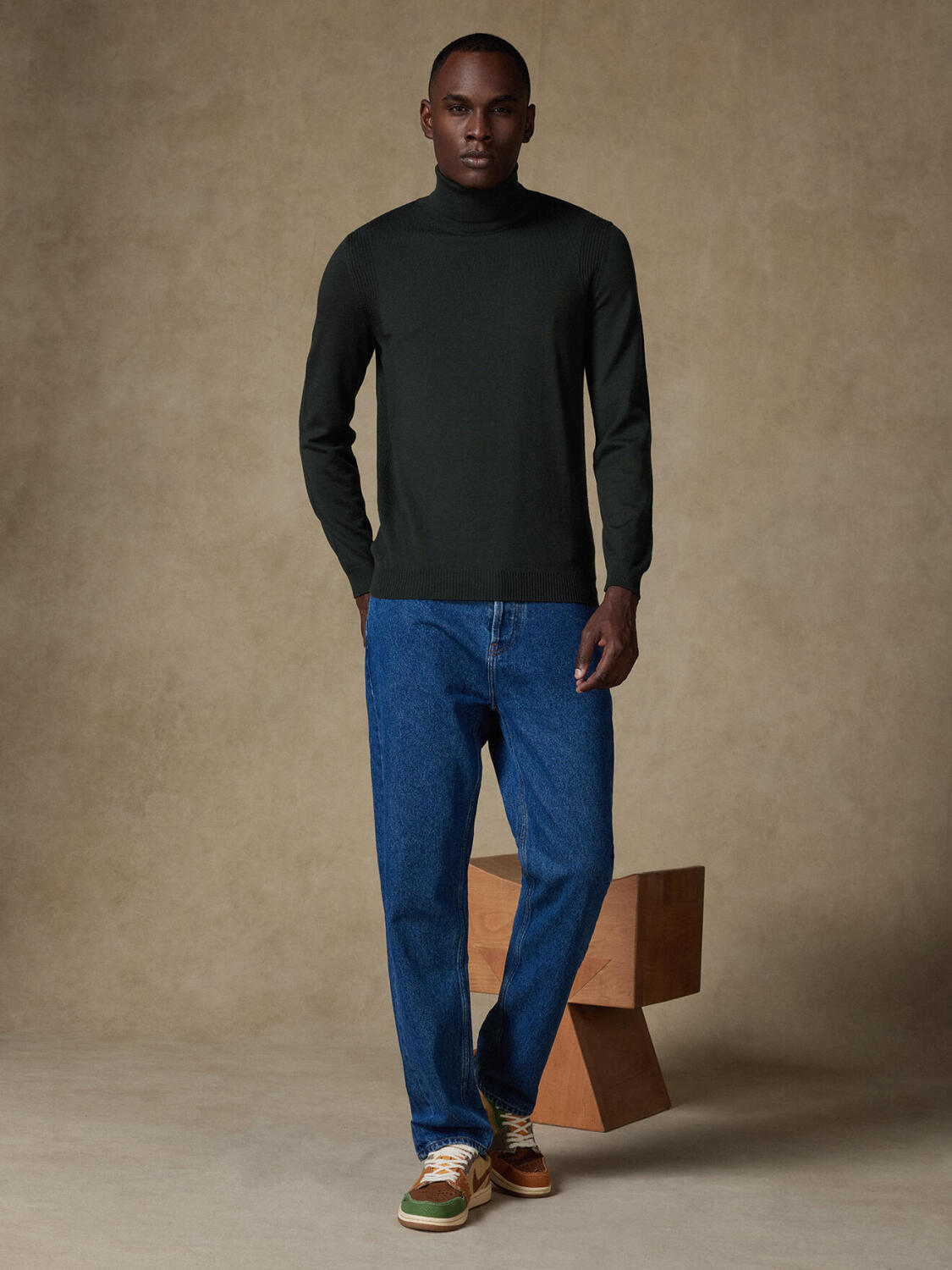 Dolcevita Edward in lana merino kaki